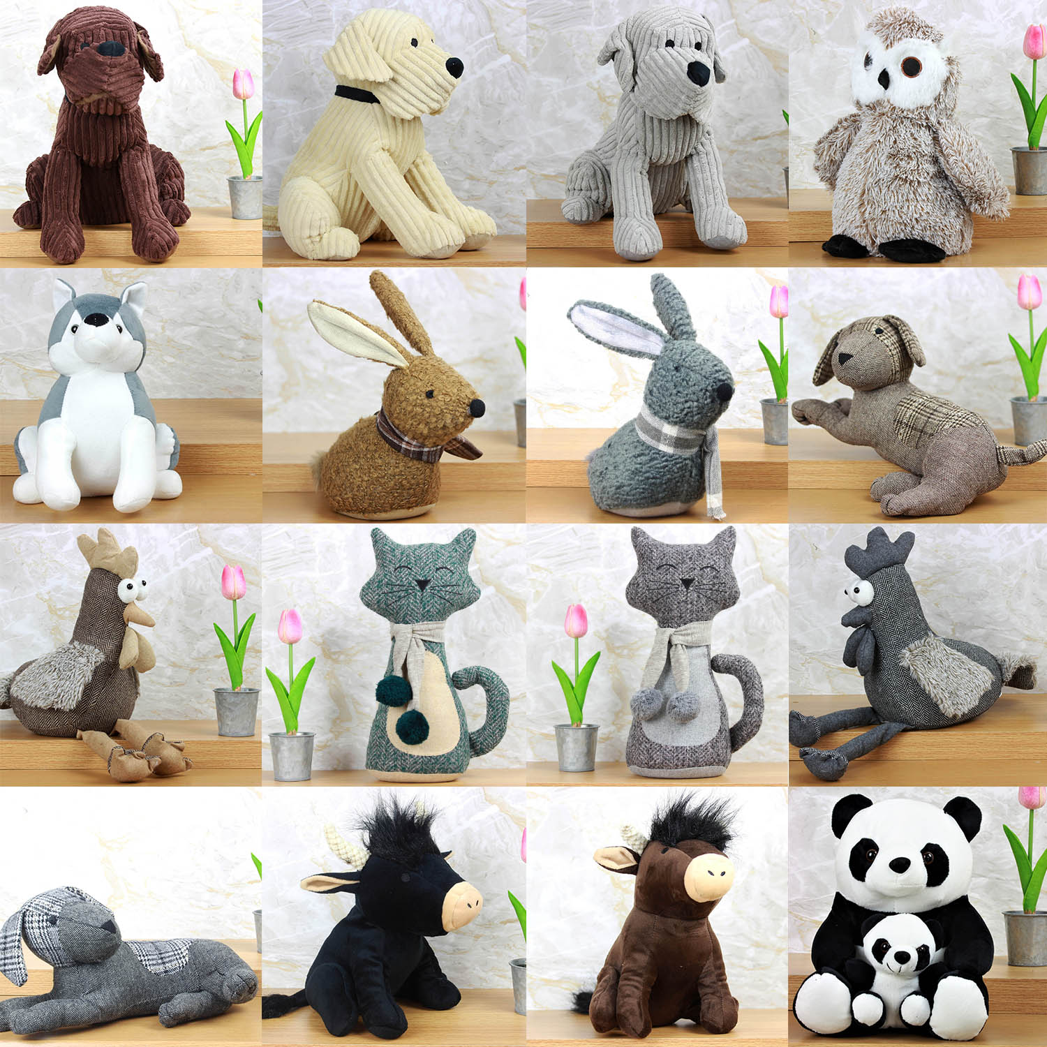 Animal Doorstop Novelty Door Stop Stopper Filled Heavy Fabric Dog Cat